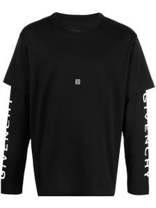 Givenchy t-shirt superposé à logo imprimé - Noir