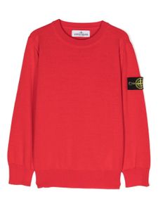 Stone Island Junior sweat à patch logo - Rouge