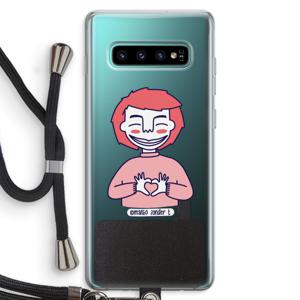 Hartje: Samsung Galaxy S10 Plus Transparant Hoesje met koord