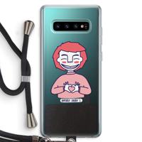 Hartje: Samsung Galaxy S10 Plus Transparant Hoesje met koord - thumbnail