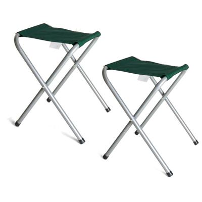 Opvouwbare stoel - 2x - groen - kunststof/metaal - 35 x 38 cm - klapstoel camping