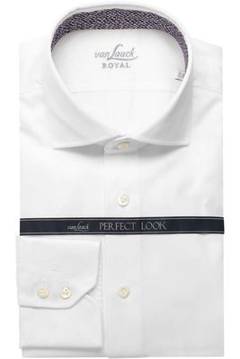 van Laack Perfect Look Slim Fit Overhemd wit, Effen