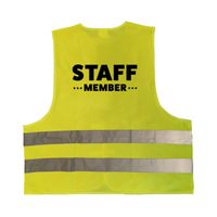 staff member / personeel vestje / hesje geel met reflecterende strepen voor volwassenen   -