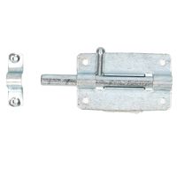 Deltafix schuifslot/plaatgrendel - 1x - 8 x 5cm - verzinkt staal - deur - schutting - hek   - - thumbnail