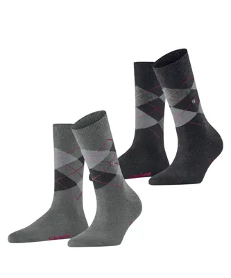 Burlington 2-paar Everyday dames sokken - Argyle - katoenen sokken met ruit print