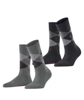 Burlington 2-paar Everyday dames sokken - Argyle - katoenen sokken met ruit print