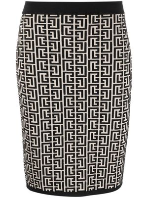 Balmain minijupe à motif monogrammé - Tons neutres