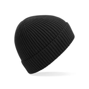 Gebreide Ribbed Beanie wintermuts - zwart - volwassenen - Polyacryl