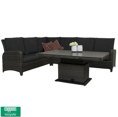 Aruba loungehoek antraciet met hoogte verstelbare tuintafel OP=OP