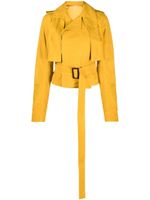 Rick Owens veste courte à taille ceinturée - Jaune