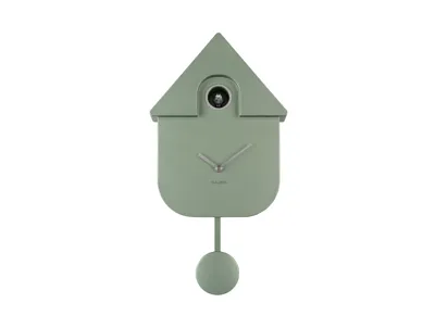 Wall clock Modern Cuckoo ABS metallic jungle green