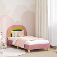 Bedframe voor kinderen met hoofdbord Roze 80 x 160 cm Fluweel