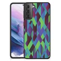 Samsung Galaxy S21 Plus Backcover Abstract Green Blue