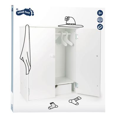 Small Foot houten poppen kledingkast met hangers, 3dlg.