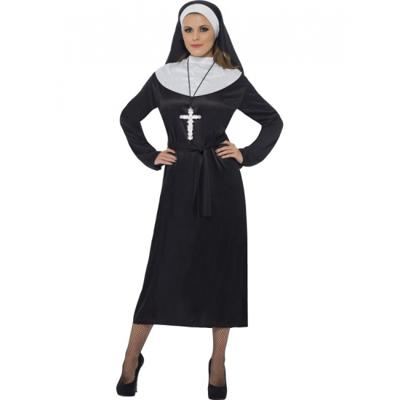 Non verkleed kostuum/jurk/pak - voor dames - one size - Nonnen/klooster thema kleding