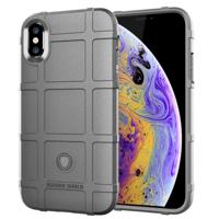 Volledige dekking schokbestendig TPU Case voor iPhone XS (grijs)