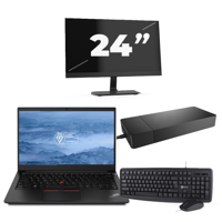 Lenovo ThinkPad E14 - Intel Core i7-10e Generatie - 14 inch - 16GB RAM - 256GB SSD - Windows 11 + 1x 24 inch Monitor