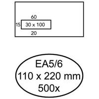 500 Zelfklevende enveloppen met venster links EA5/6 110 x 220 mm