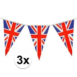 3x Union Jack vlaggenlijn 7 meter