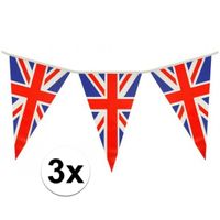 3x Union Jack vlaggenlijn 7 meter