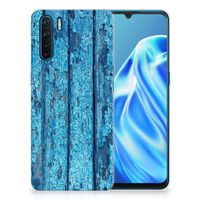 OPPO A91 Bumper Hoesje Wood Blue