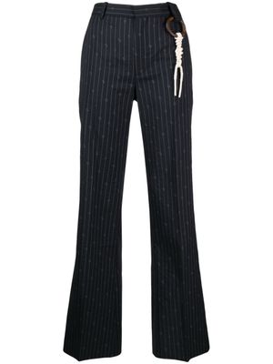 Charles Jeffrey Loverboy pantalon droit à fines rayures - Bleu