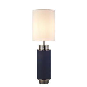 Searchlight Tafellamp Flask 72cm nikkel met vintage blauw EU59041BK