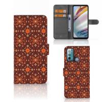 Motorola Moto G60 | Telefoon Hoesje | Batik Brown | Portemonnee hoesje