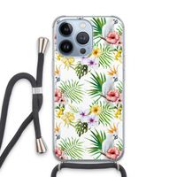 Gele kuif: iPhone 13 Pro Transparant Hoesje met koord
