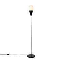 QAZQA Moderne vloerlamp zwart met opaal glas - Drop