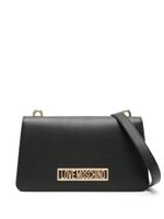 Love Moschino sac porté épaule en cuir à plaque logo - Noir - thumbnail