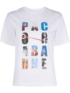 Rabanne t-shirt à logo imprimé - Blanc