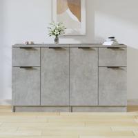 Dressoirs 2 st 60x30x70 cm bewerkt hout betongrijs