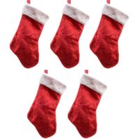 5x Rode pluche kerstsokken 40 cm 5x Rode pluche kerstsokken 40 cm