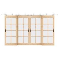 VidaXL Schuifdeur onderdelenset 400 cm roestvrij staal zilverkleurig