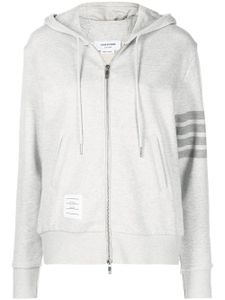 Thom Browne hoodie zippé à détails 4 bandes signature - Gris