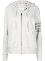 Thom Browne hoodie zippé à détails 4 bandes signature - Gris