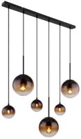 Globo Zwarte hanglampHallie met uniek glas - 15167-6