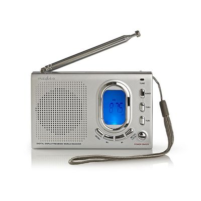 Nedis Wereldradio | Digitaal | 1.5 W |Grijs | 1 stuks - RDWR1000GY RDWR1000GY