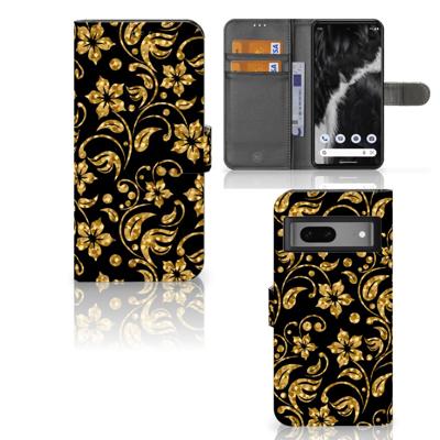 Google Pixel 7 Hoesje Gouden Bloemen Google Pixel 7 Hoesje Gouden Bloemen