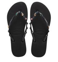 Havaianas Havaianas - Slim Luxury Swarovski-krista Zwart Rubber Teenslippers Dames