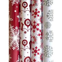 Assortiment Luxe Kerst Inpakpapier Cadeaupapier Met Foliedruk En Glitter - 150 x 70 cm - 3 Rollen - thumbnail