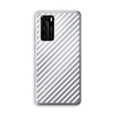Strepen zwart-wit: Huawei P40 Transparant Hoesje
