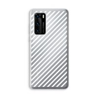 Strepen zwart-wit: Huawei P40 Transparant Hoesje