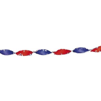 Feest slinger - rood/wit/blauw - crepe papier - 24M- draaislinger
