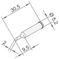 Ersa 0102ADLF20 Soldeerpunt Schuin Grootte soldeerpunt 2 mm Inhoud: 1 stuk(s)