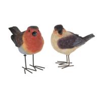 Tuinbeeldjes decoratie vogeltjes - 2x stuks - metaal - 10 cm - binnen/buiten Tuinbeeldjes decoratie vogeltjes - 2x stuks - metaal - 10 cm - binnen/buiten