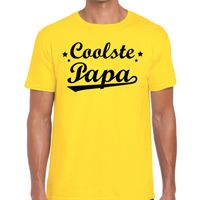 Coolste papa fun t-shirt geel voor heren 2XL  - - thumbnail
