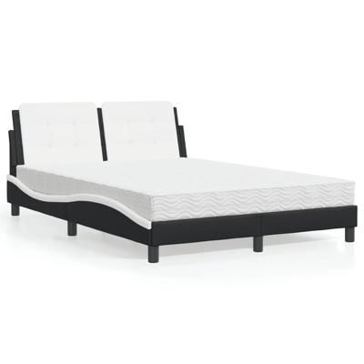Bedframe zonder matras "Zadar" kunstleer zwart en wit 140x190 cm