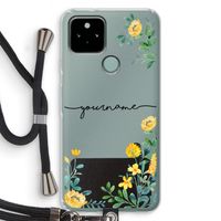 Gele bloemen: Pixel 5 Transparant Hoesje met koord